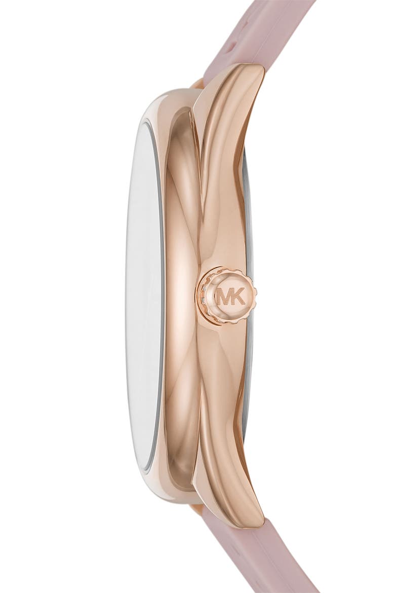 Janelle Silicone Strap Watch, 42mm, Alternate, color, ROSE GOLD