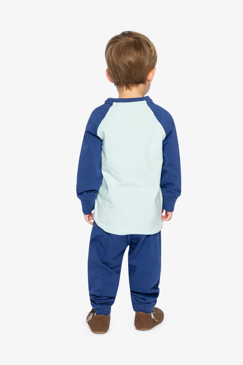 Organic Cotton Ski Graphic T-Shirt & Fleece Pant Set, Alternate, color, Very Pale Turquoise
