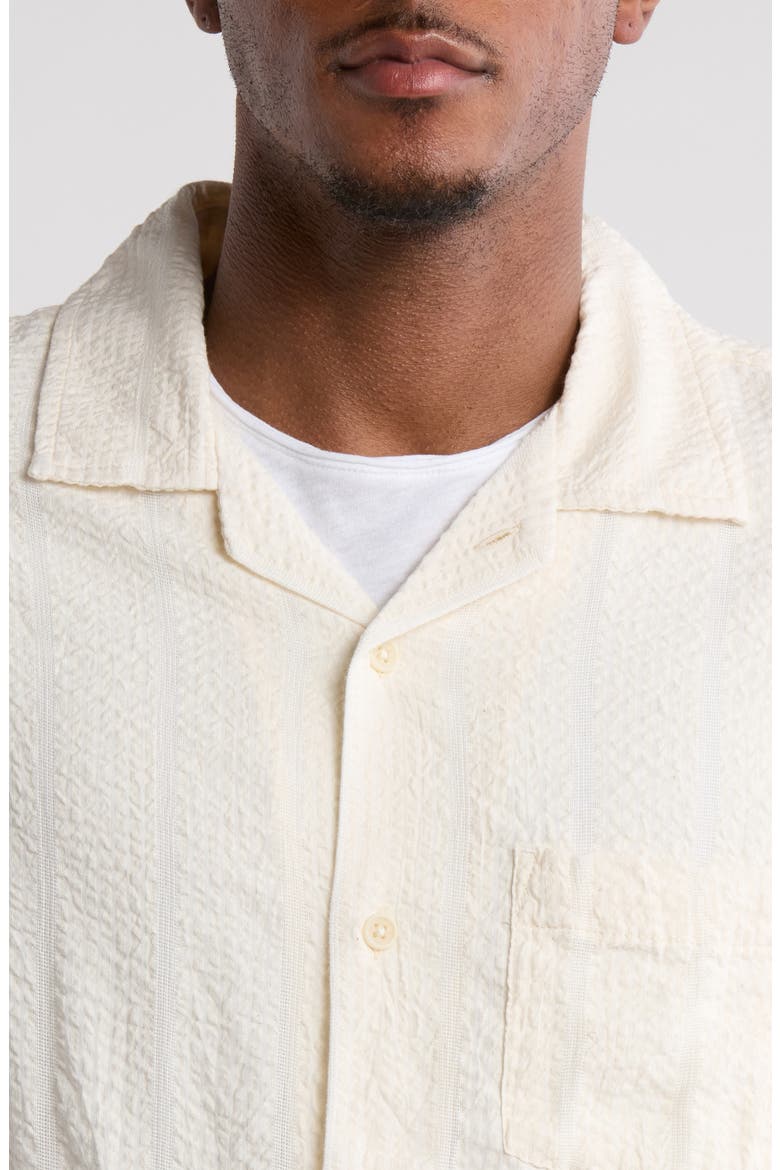 Stripe Seersucker Camp Shirt, Alternate, color, WHITE
