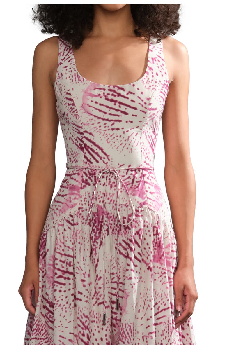 AMUR Salome drop waist dress, Alternate, color, Ivory Cellular Bloom