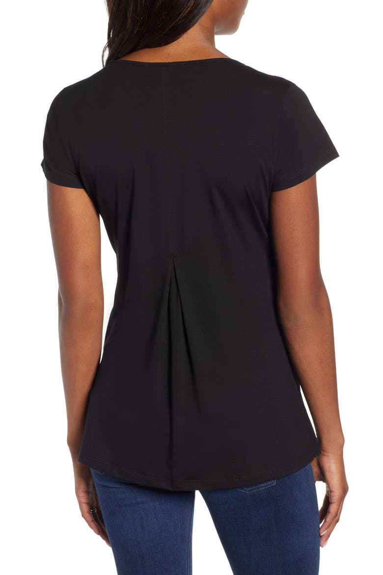 Petal Front Maternity Shirt, Alternate, color, BLACK