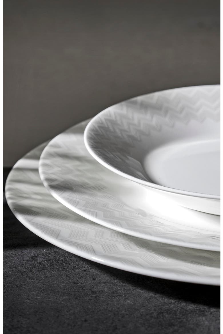 Pickle Dish ZIG ZAG  White diam. 9", Alternate, color, White