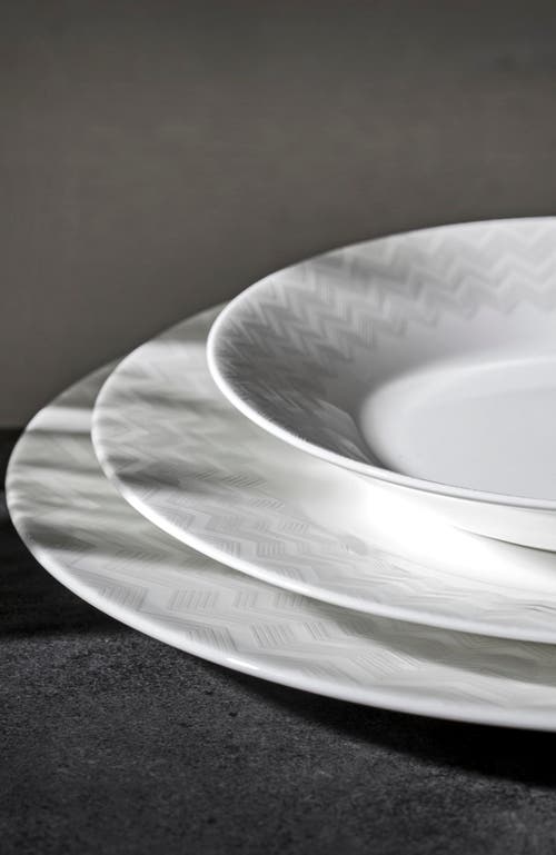 Missoni Home Tableware Pickle Dish Zig Zag  White Diam. 9"