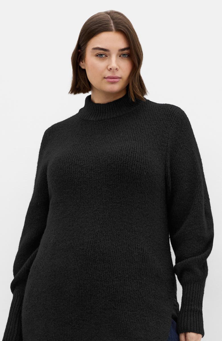 City Chic Dallas Rib Mock Neck Longline Sweater, Alternate, color, 