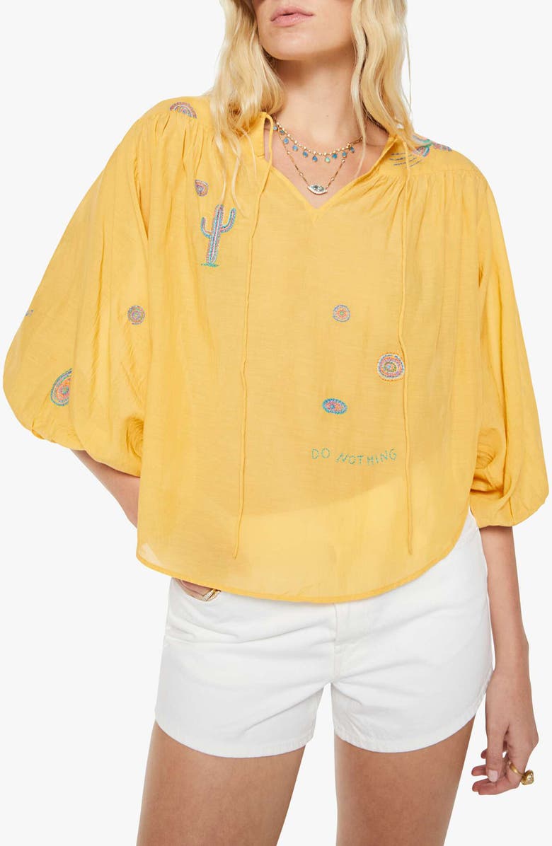 MOTHER The Breeze Yoke Top, Main, color, Golden Apricot