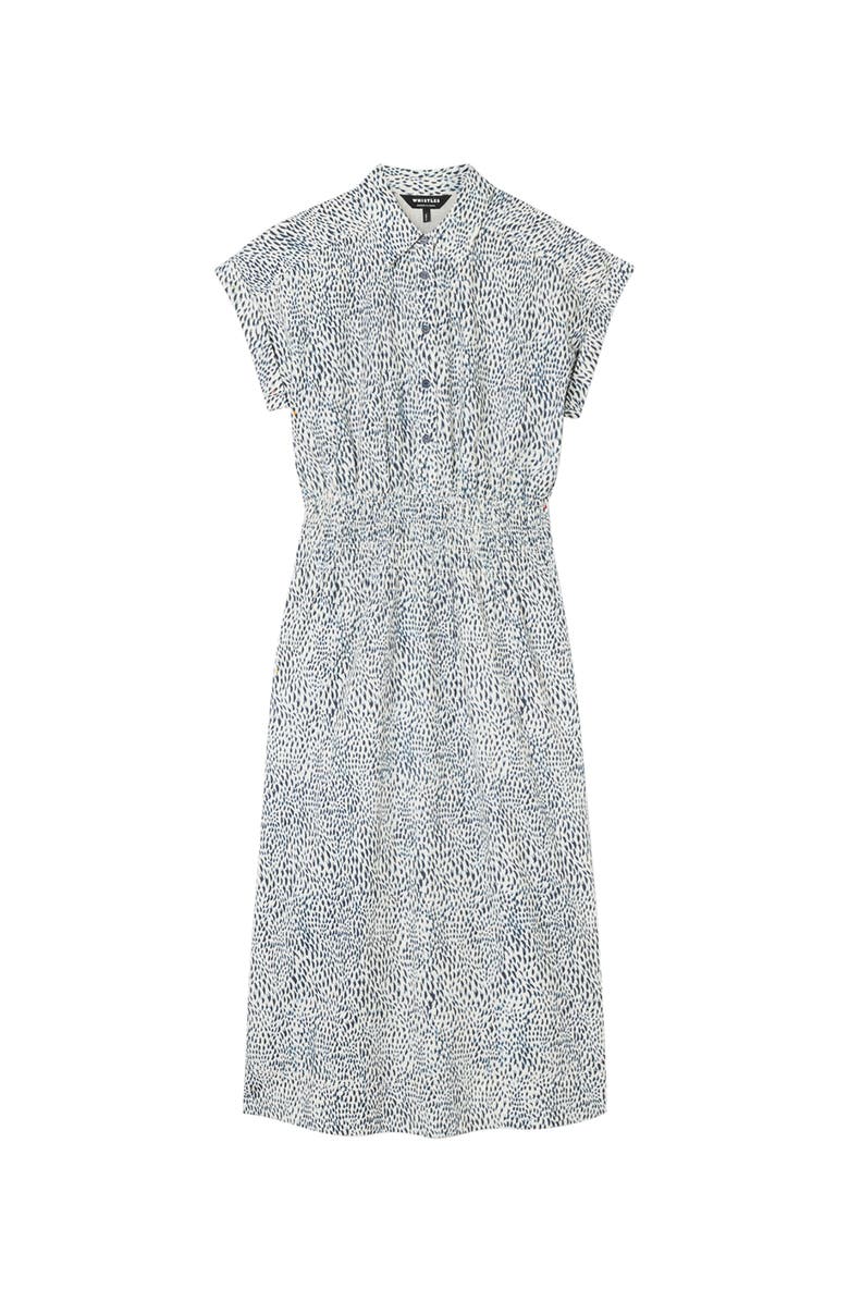 Whistles Flecked Animal Collared Dress, Alternate, color, Navy/Multi
