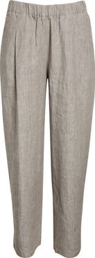 Eileen Fisher Straight Leg Organic Linen Ankle Pants