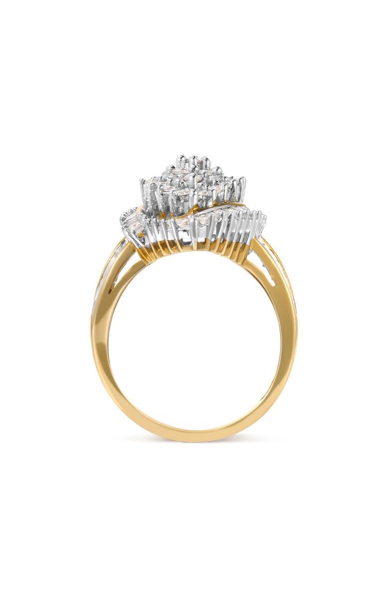 Haus of Brilliance 10K Yellow Gold 1.0 Cttw Diamond Cluster Ring, Alternate, color, Yellow