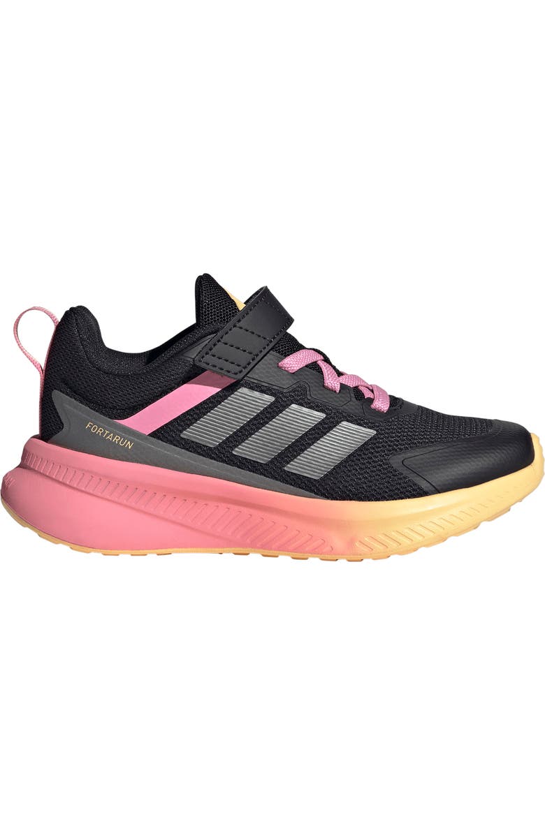 adidas Kids' Fortarun 3.0 Running Shoe, Alternate, color, Black/ Iron Met./ Bliss Pink