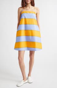 Marimekko Pelit Galleria Colorblock Stripe Cotton Dress