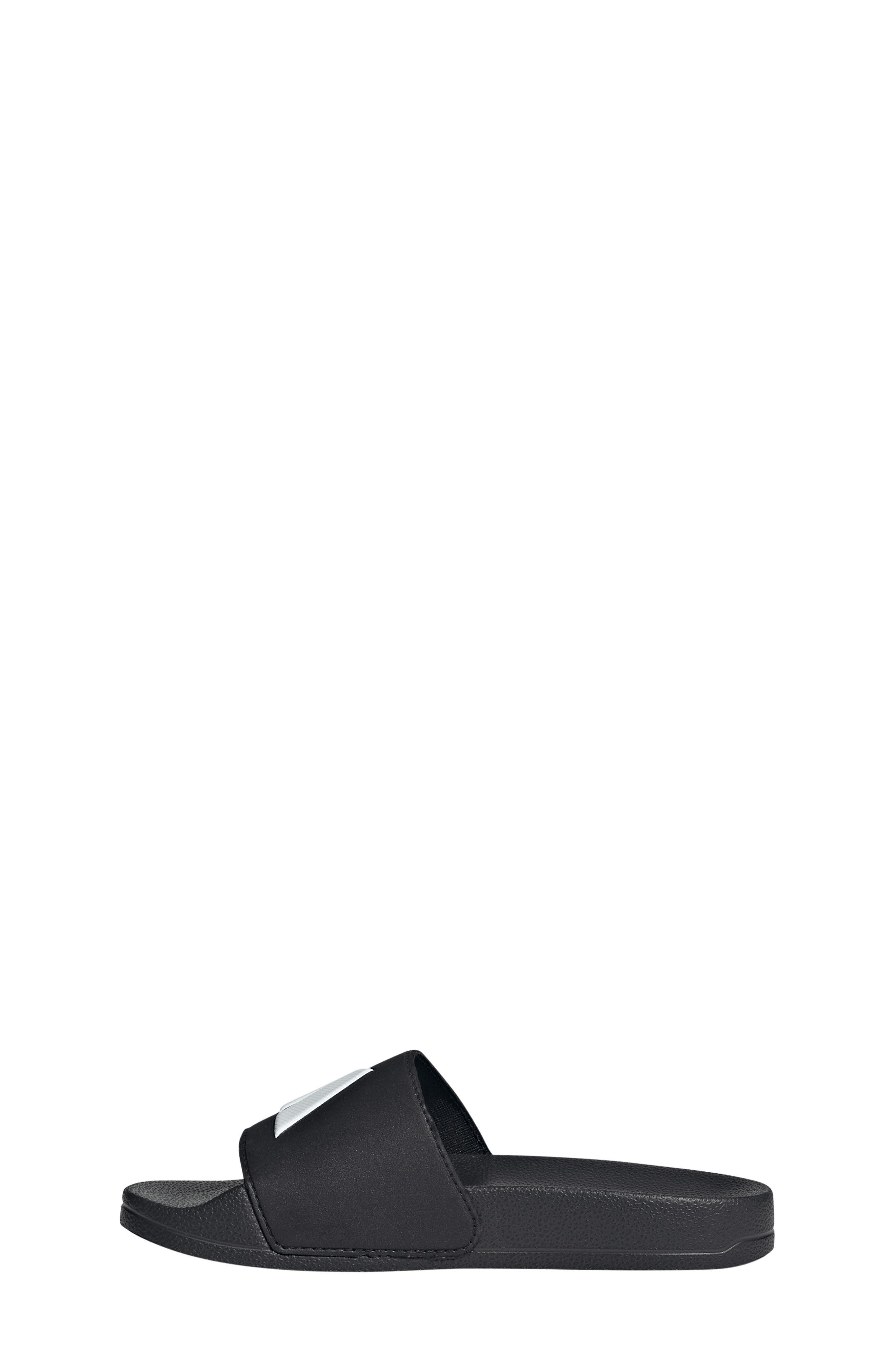 Kids' Adilette Slide Sandal, Alternate, color, CORE BLACK/ FOOTWEAR WHITE