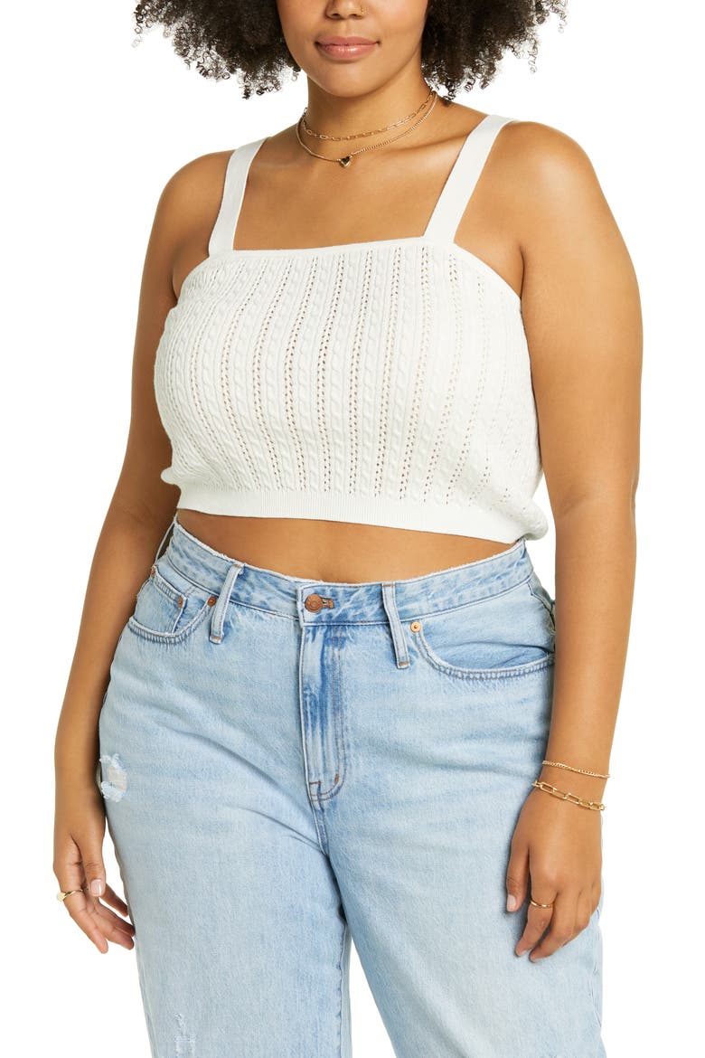 Cable Knit Tank & Cardigan Set, Alternate, color, IVORY
