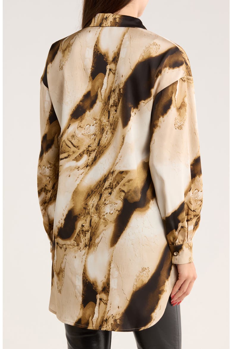 High-Low Hem Button-Down Shirt, Alternate, color, BEIGE
