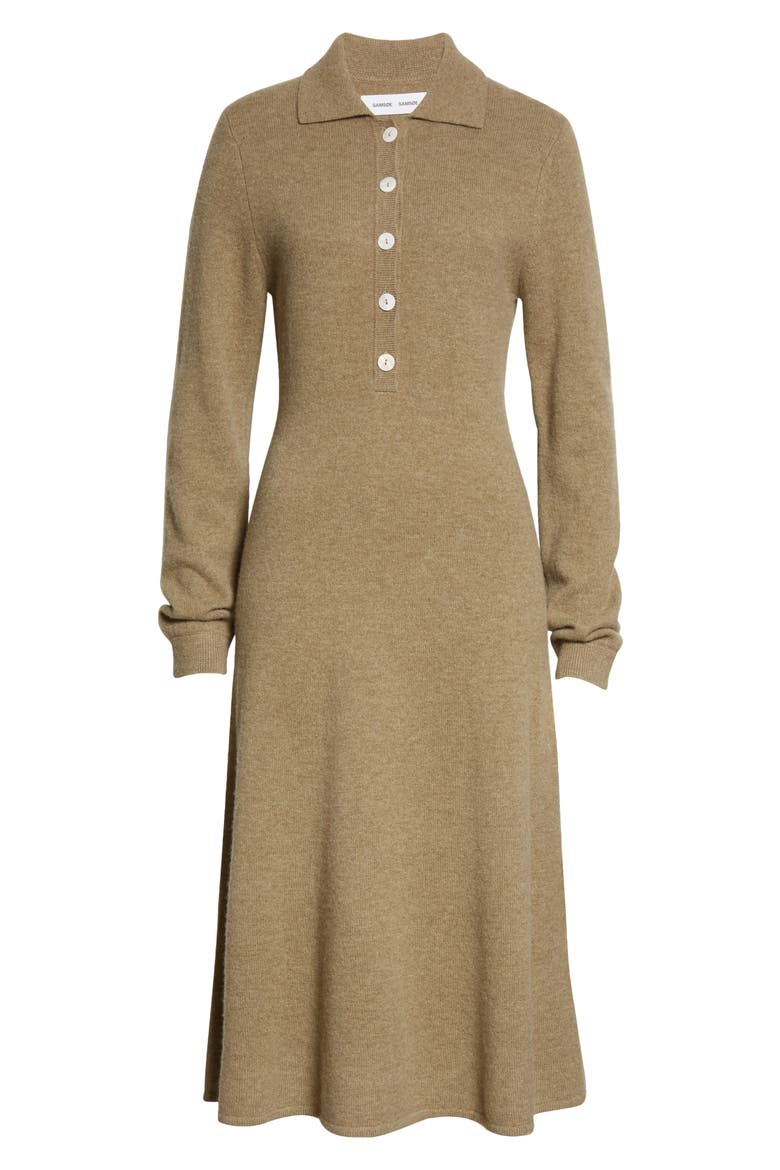Amarita Long Sleeve Wool Sweater Dress, Alternate, color, COVERT GREEN