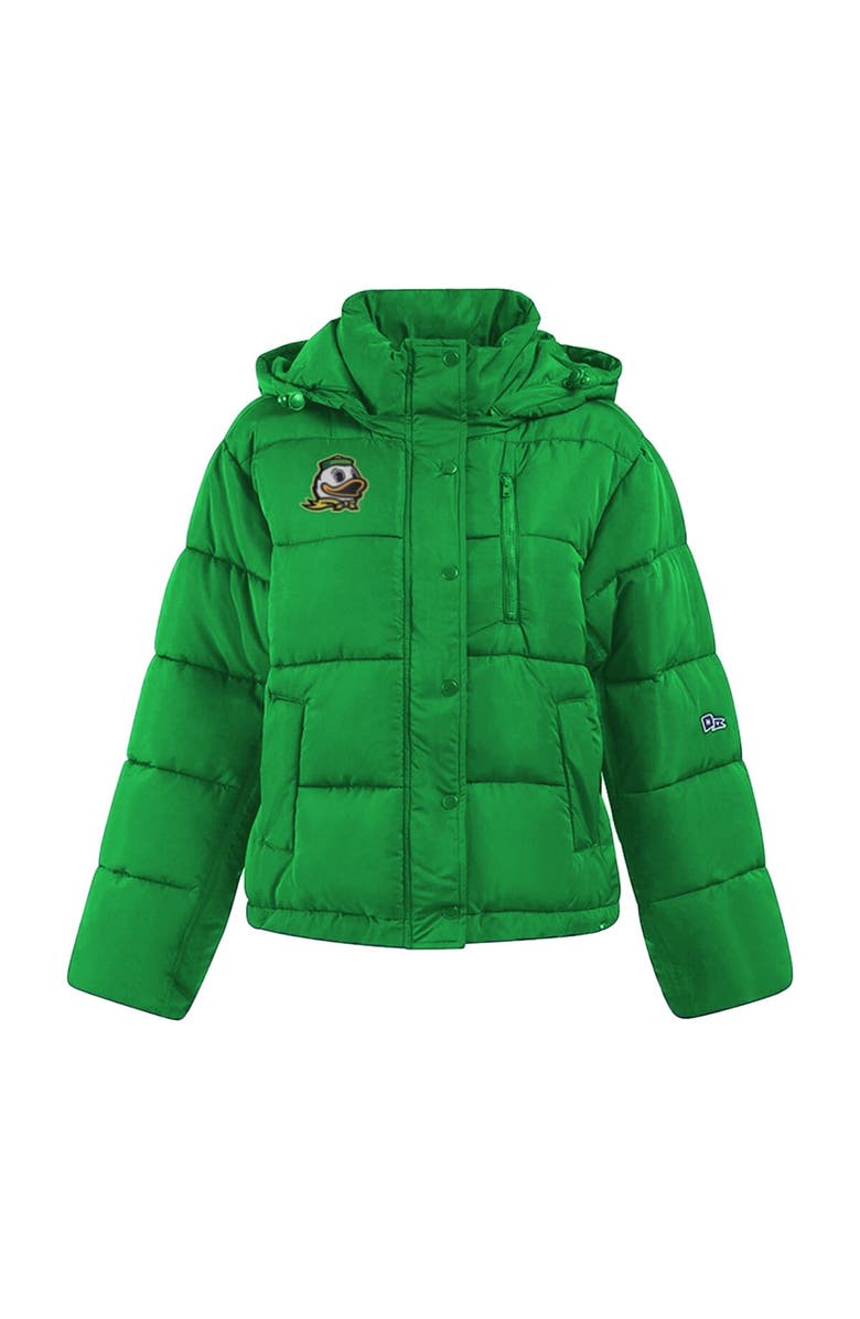 Hype and Vice Women's Hype and Vice Green Oregon Ducks Full-Zip Puffer Jacket, Alternate, color, 