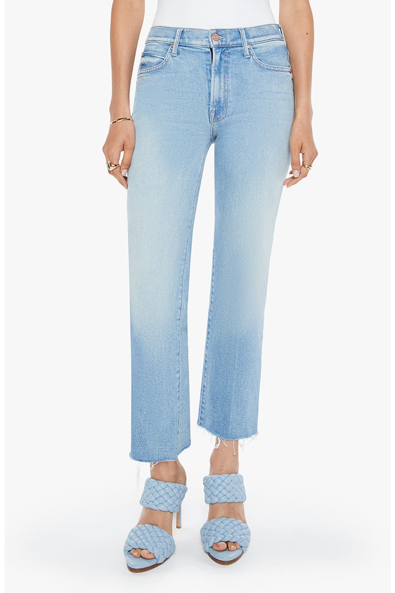 The Kick It High Waist Fray Hem Ankle Straight Leg Jeans, Main, color, CAN YOU DIG IT