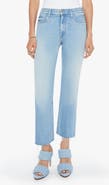 MOTHER The Kick It High Waist Fray Hem Ankle Straight Leg Jeans