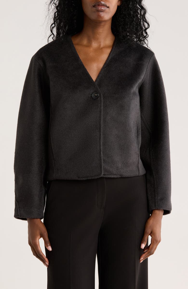 ELIE ELIE TAHARI Crop Jacket, Main, color, Charcoal Heather