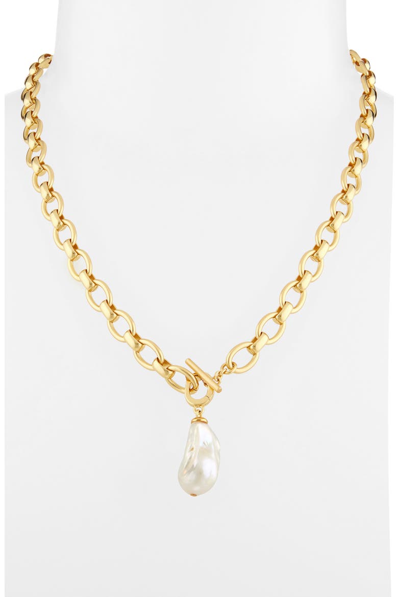Florence Freshwater Pearl Pendant Collar Necklace, Alternate, color, PEARL/ GOLD