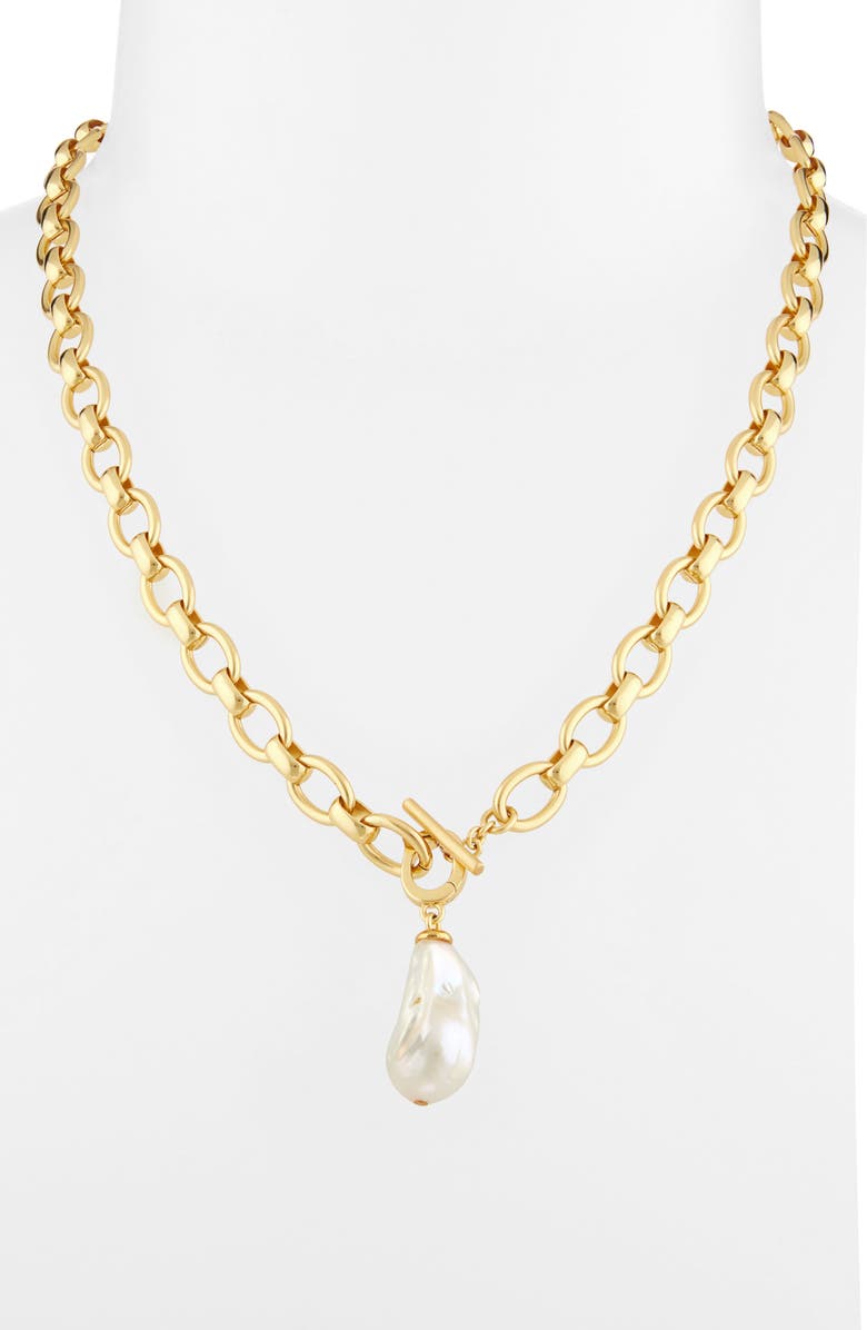 Dean Davidson Florence Freshwater Pearl Pendant Collar Necklace, Alternate, color, Pearl/ Gold