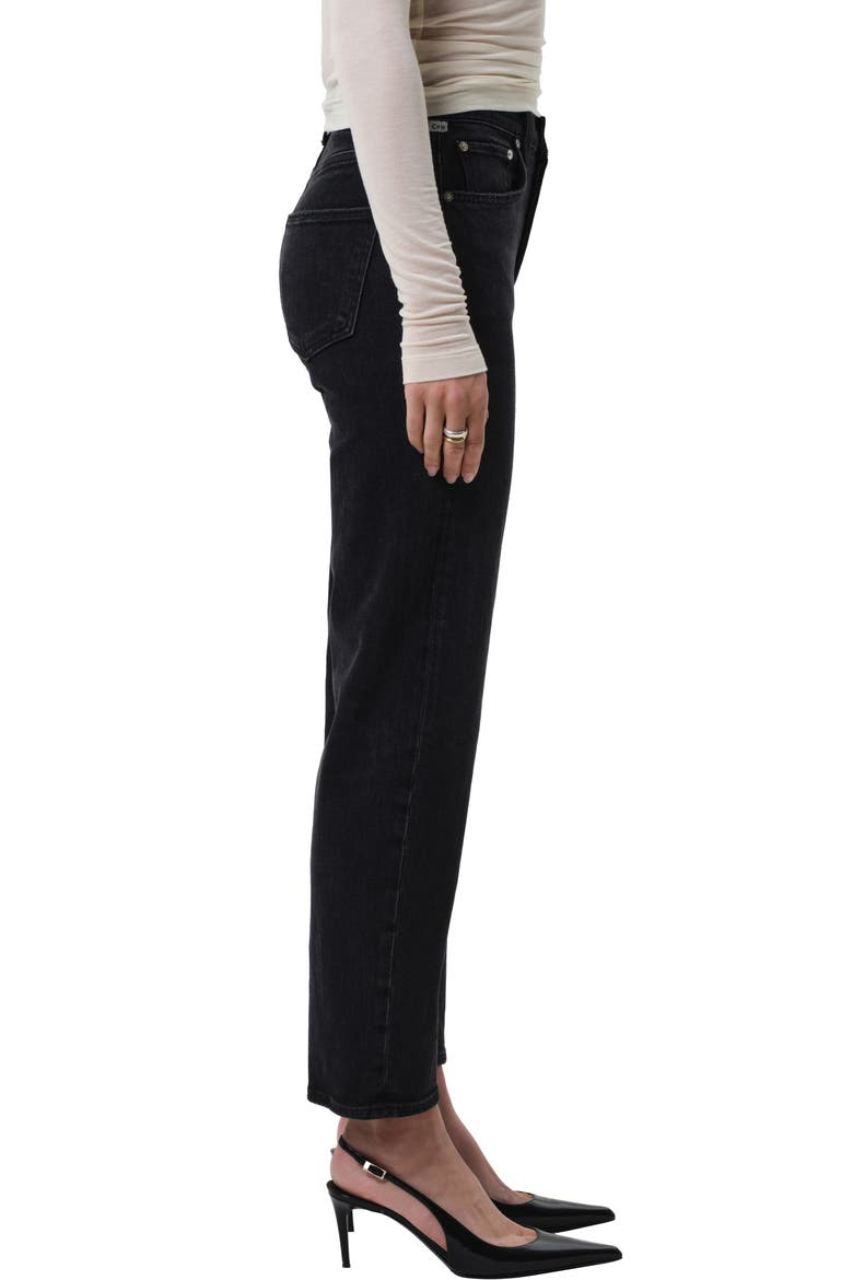Delfina High Waist Straight Leg Jeans, Alternate, color, WILLOW BLACK