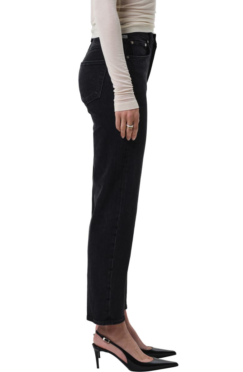 Citizens of Humanity Delfina High Waist Straight Leg Jeans, Alternate, color, Willow Black