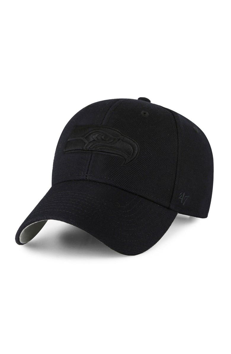 '47 Men's '47 Black Seattle Seahawks  Tonal MVP Adjustable Hat, Main, color, 