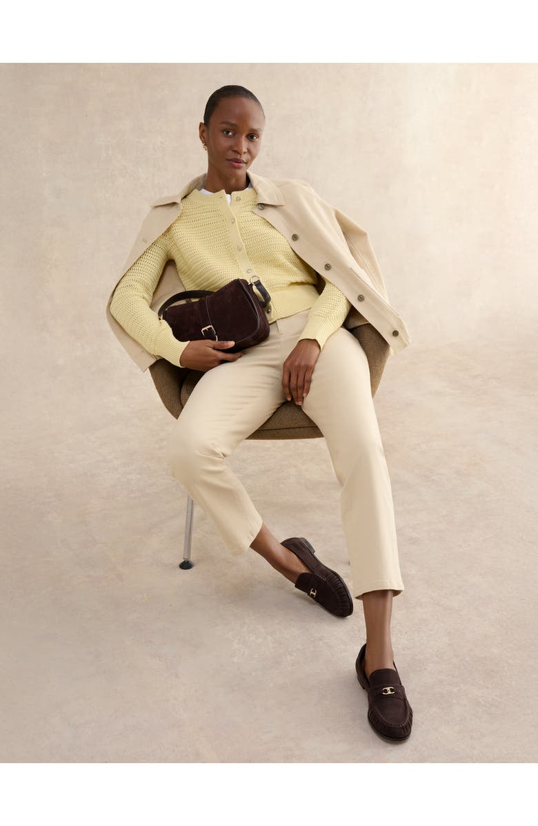 HOBBS LONDON Felicity Regular-Fit Cotton Cardigan, Alternate, color, Pale Yellow