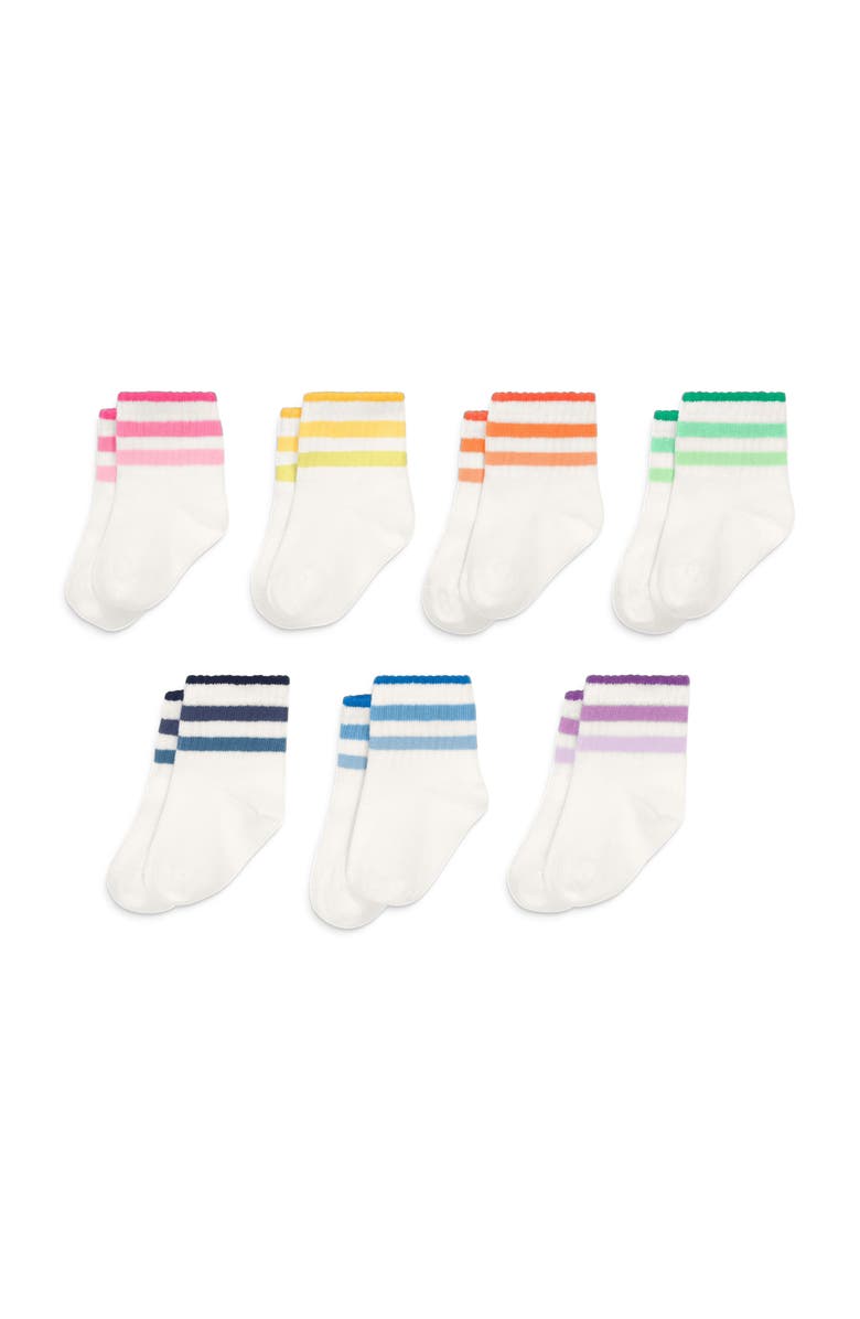 Primary Baby Tonal Ringer Sock 7-Pack, Main, color, Tonal Rainbow Mix