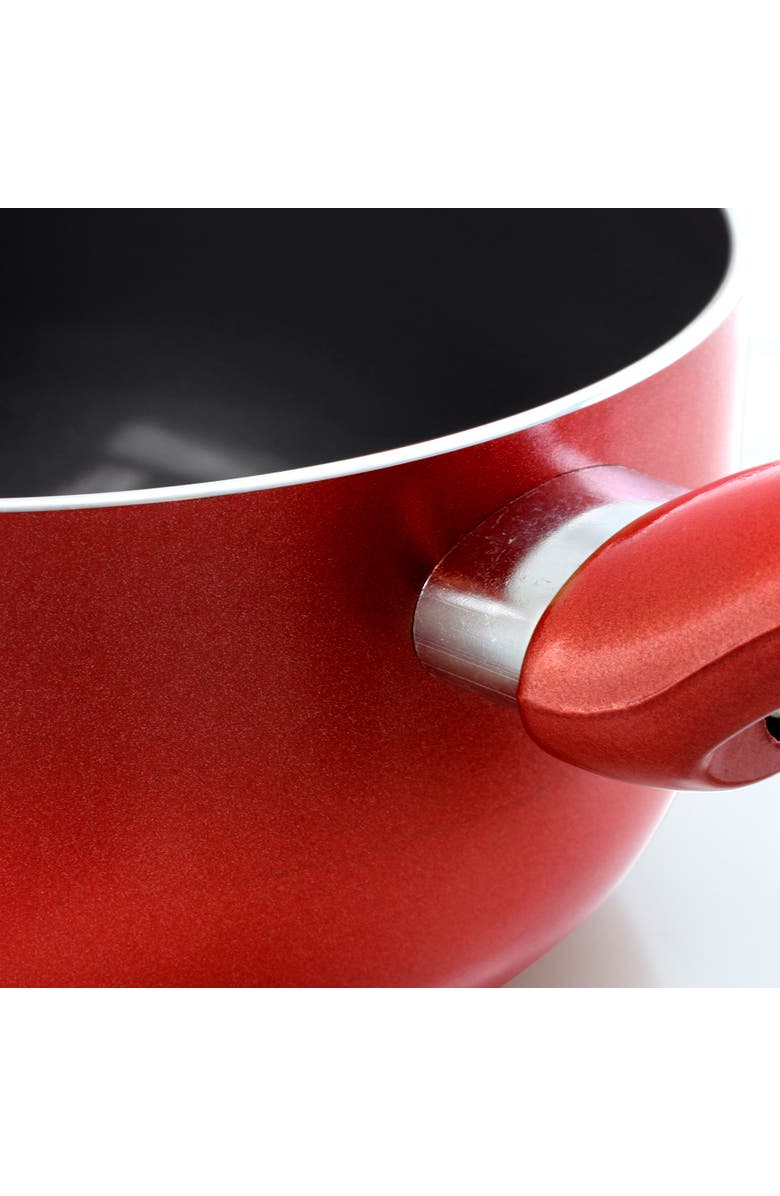 Better Chef 1.5 Quart Ceramic Coated Saucepan with Glass Lid, Alternate, color, Red