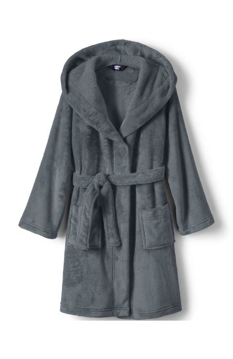 Kids Hooded Fleece Solid Robe