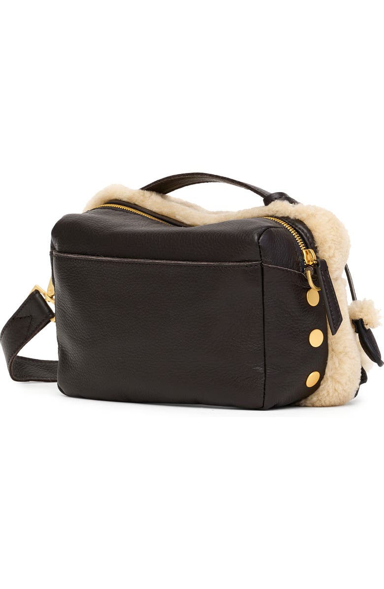 HAMMITT Small Evan Genuine Shearling Crossbody Bag, Alternate, color, Sundance Shearling/Gold
