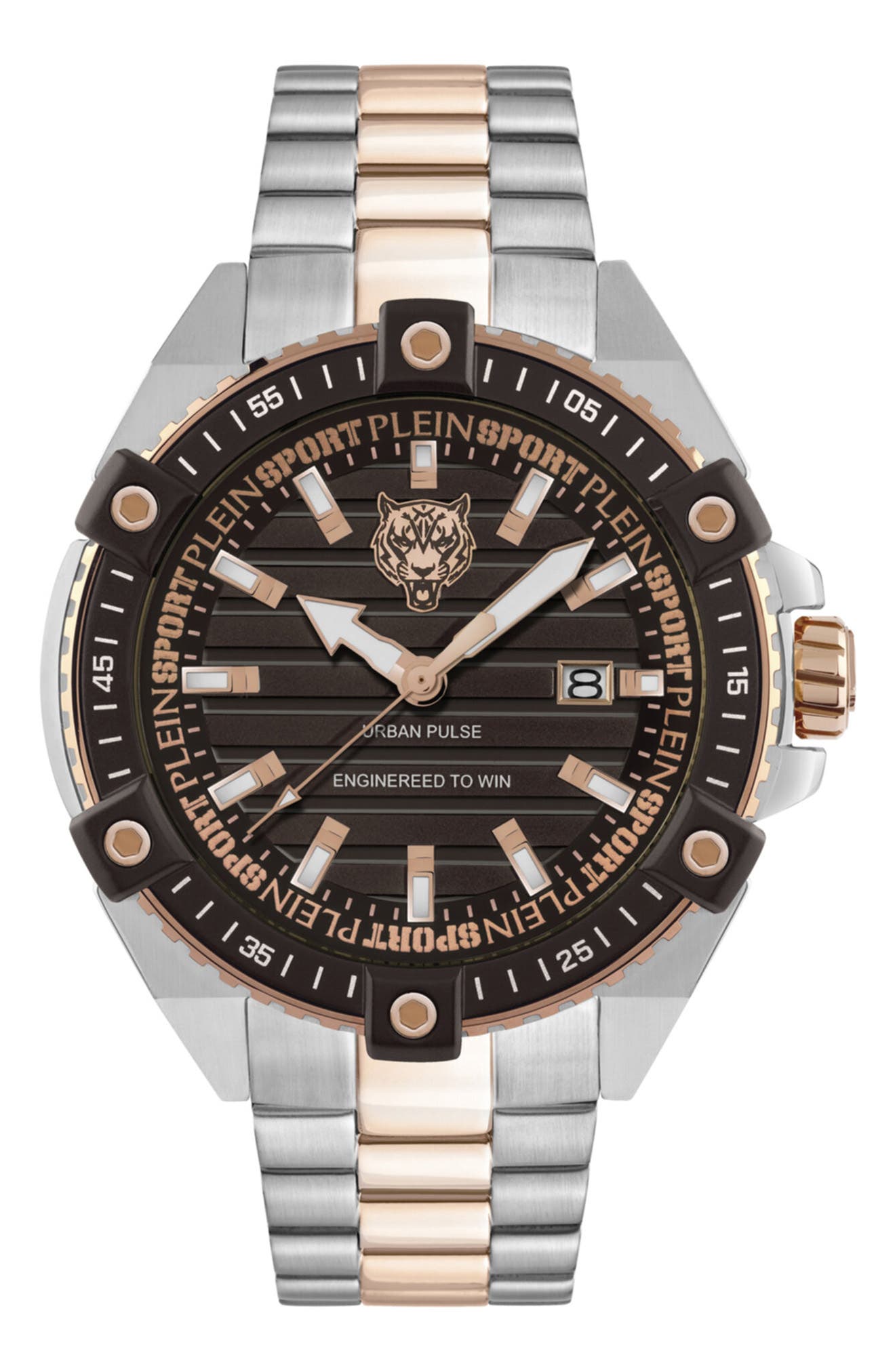 PLEIN SPORT Urban Pulse Two Tone Stainless Steel Bracelet Watch, 47mm