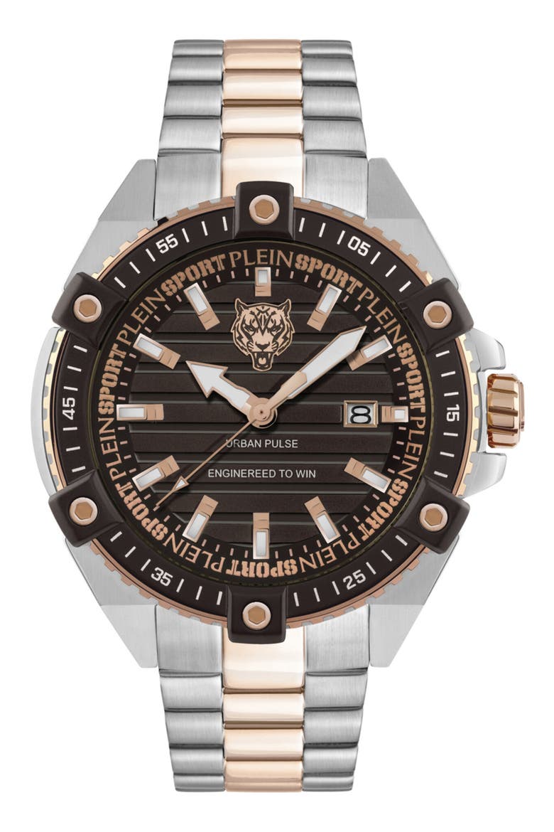 Urban Pulse Two Tone Stainless Steel Bracelet Watch, 47mm, Main, color, TWO TONE
