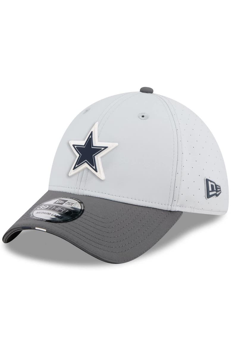 Men's New Era  Gray/Graphite Dallas Cowboys 2025 NFL Training Camp 39THIRTY Flex Hat, Main, color, Gray