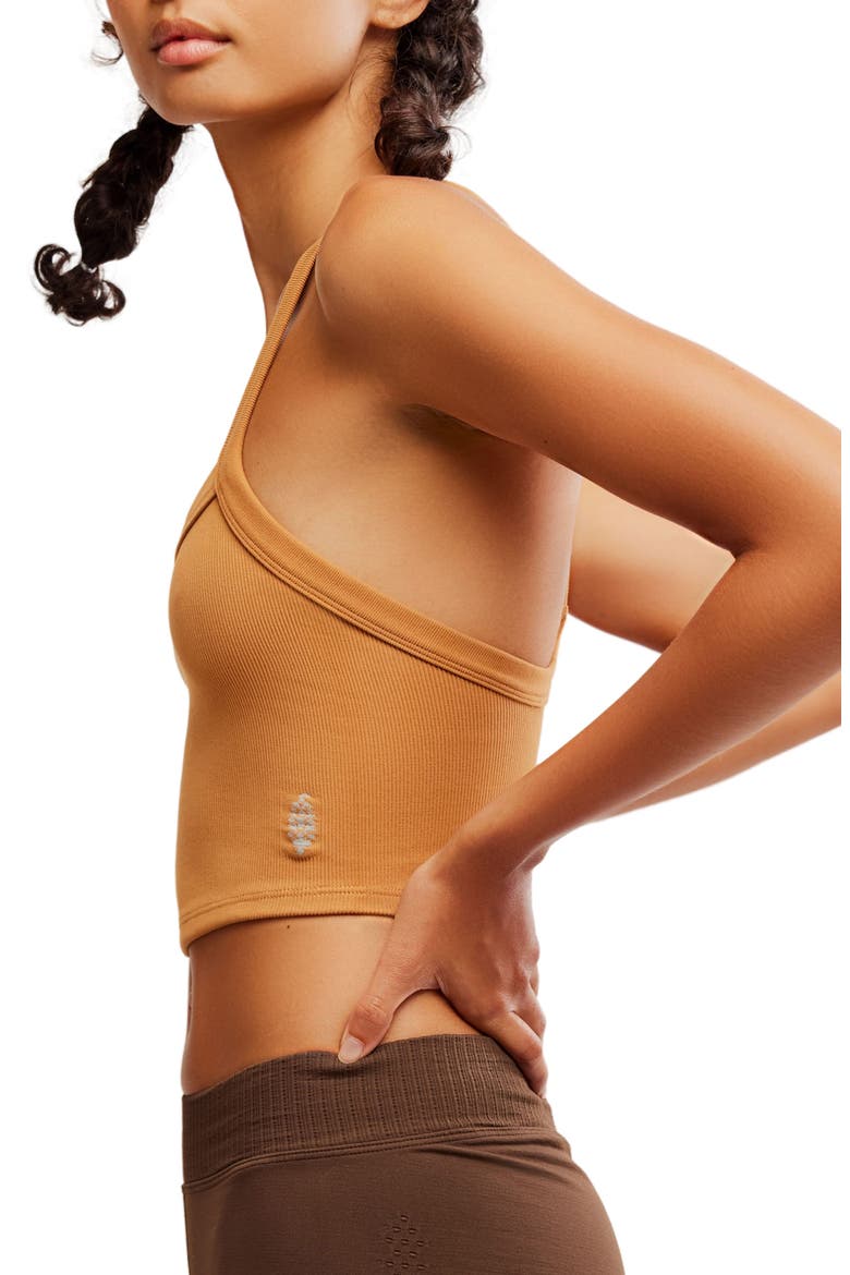 FP Movement All Clear Rib Crop Camisole, Alternate, color, CAMEL