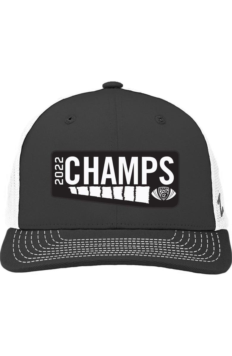 ZEPHYR Men's Zephyr Charcoal/White Utah Utes 2022 PAC-12 Champions  Locker Room Adjustable Hat, Main, color, 