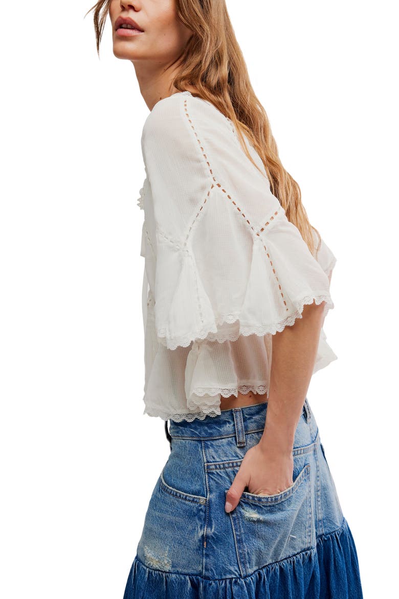 Michelle Lace Trim Top, Alternate, color, CLEAN IVORY
