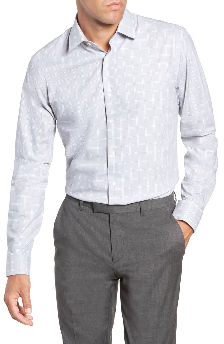 NORDSTROM MEN'S SHOP Tech-Smart Trim Fit Check Dress Shirt, Main, color,