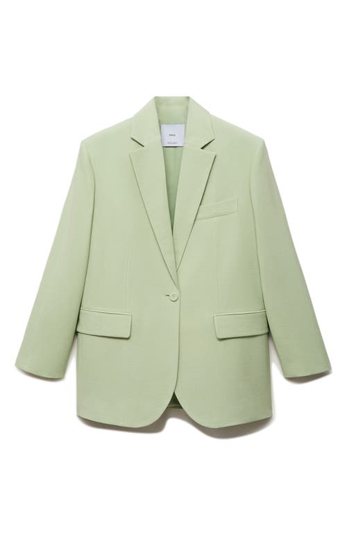 Mango Straight Fit Suit Jacket In Green