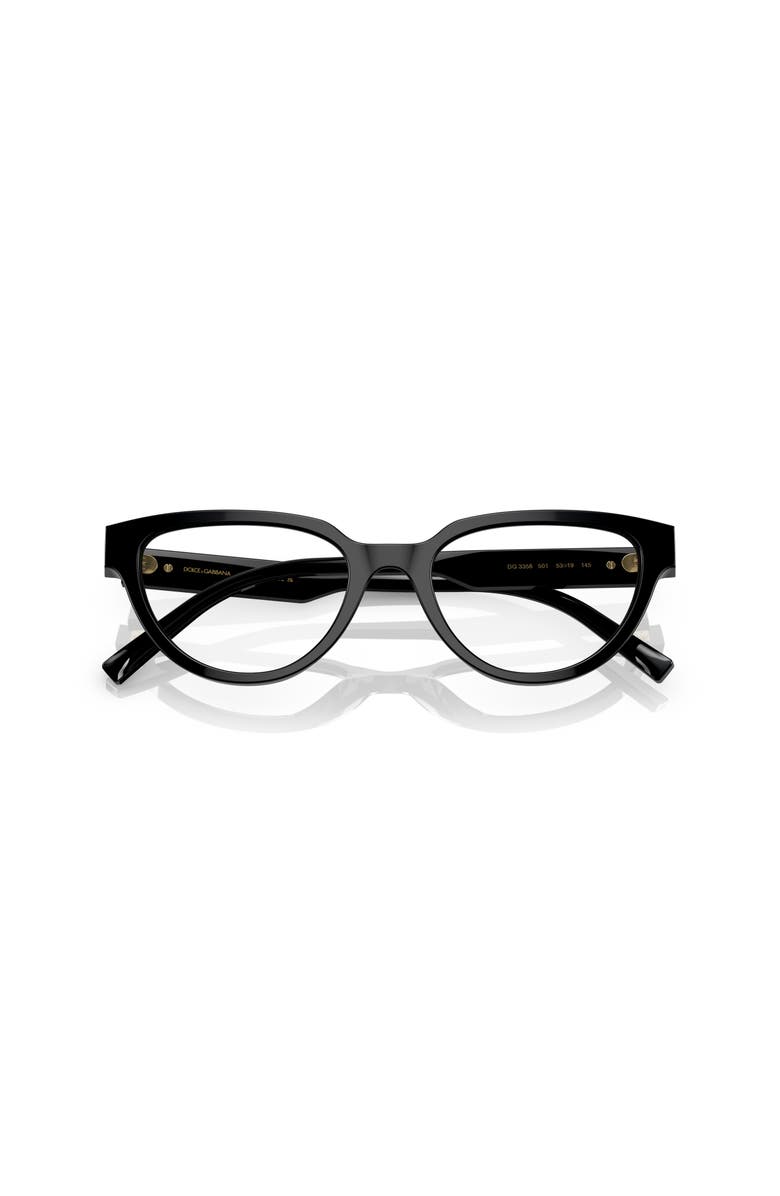 Dolce&Gabbana 53mm Butterfly optical glasses, Alternate, color, Black