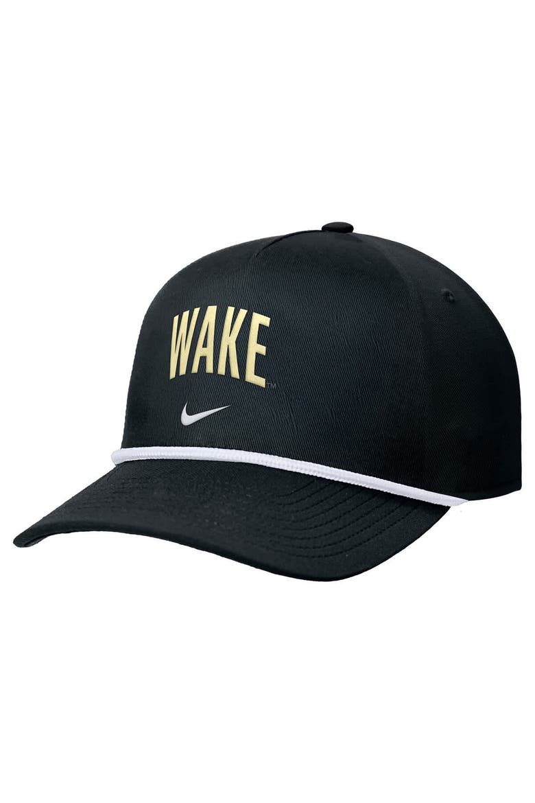 Men's Nike Black Wake Forest Demon Deacons Rise Adjustable Hat, Main, color, Black