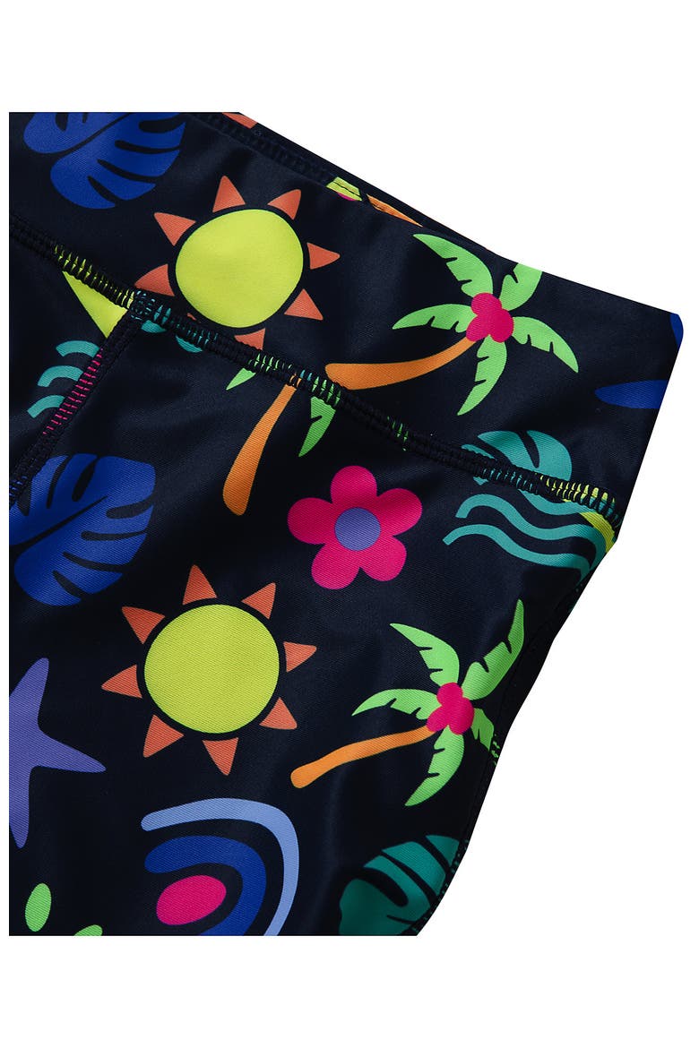 Girls Slim Boyshort Swim Bottoms, Alternate, color, Retro Surf/Navy