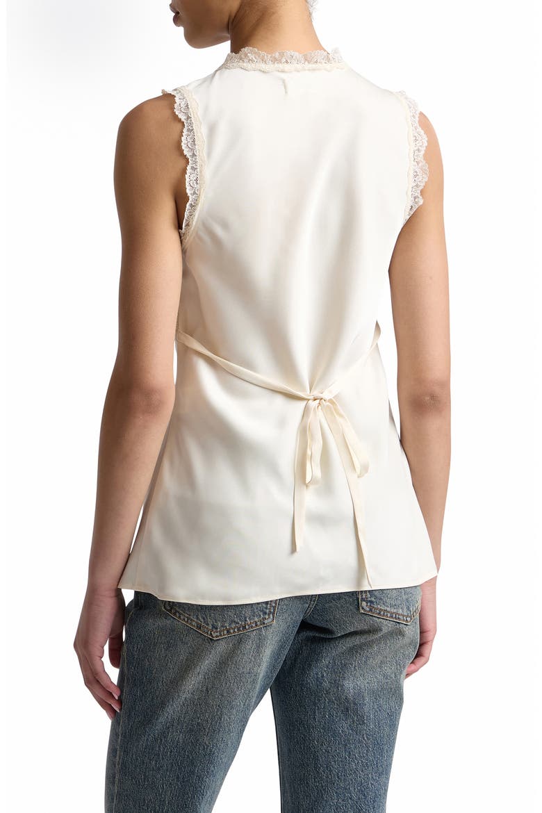 Lace Trim Keyhole Shell, Alternate, color, IVORY