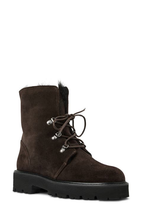 Eva Faux Shearling Cuff Weatherproof Hiker Boot (Women)