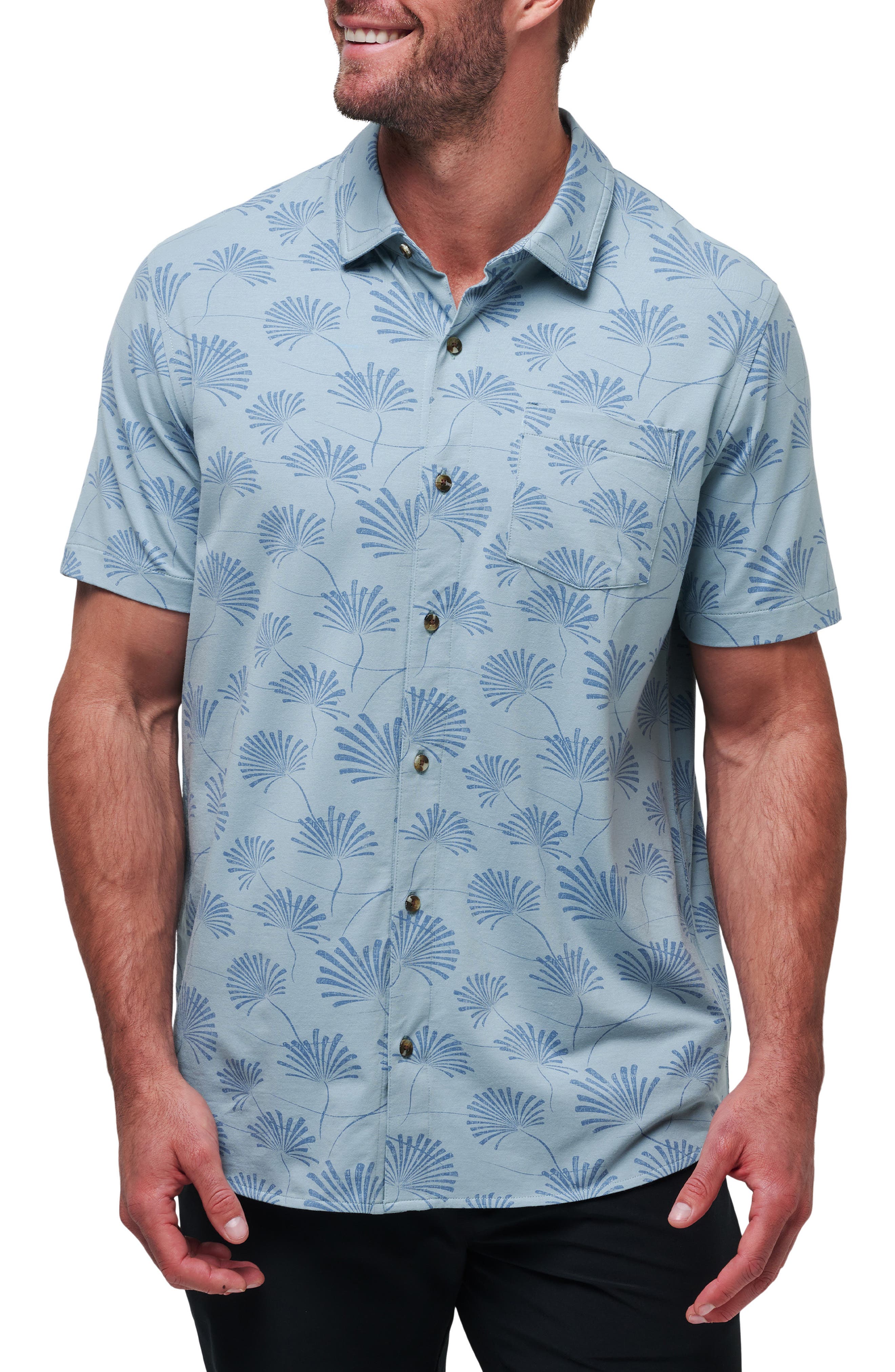 TravisMathew Rum Ration Stretch Short Sleeve Button-Up Shirt