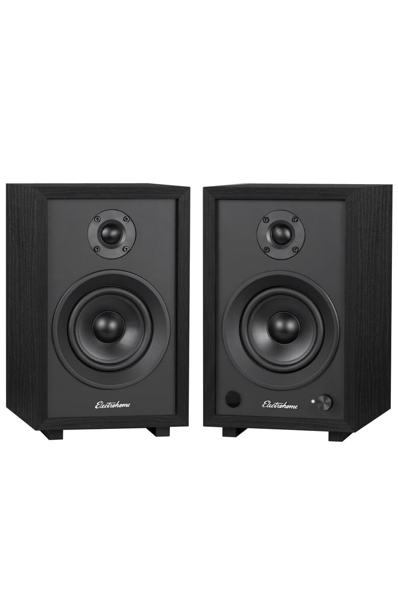 Electrohome McKinley 2.0 Stereo Powered Bluetooth Bookshelf Speakers, Main, color, Black
