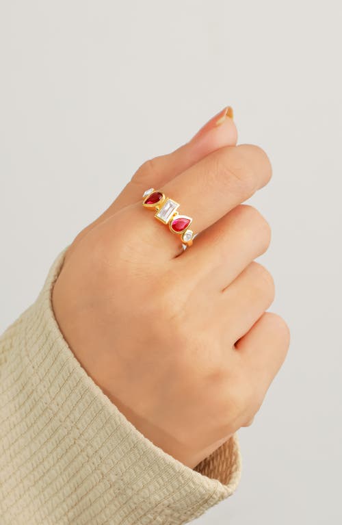 Ys Gems Lab Created Ruby & Gemstone Ring In Pink