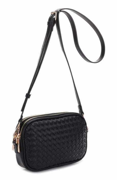 Mali + Lili Ava Diamond Weave Double Compartment Crossbody Bag