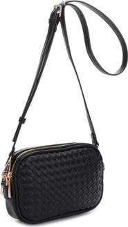 Mali + Lili Ava Diamond Weave Double Compartment Crossbody Bag